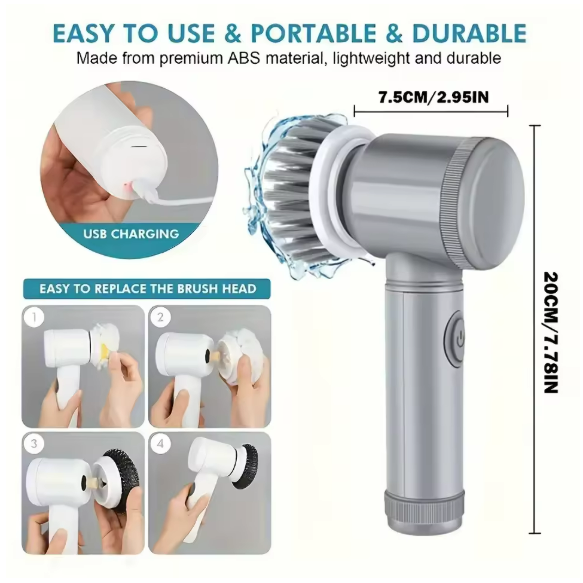 Mega Electric Spin Scrubber Cordless Spin Scrubber Brush Heads Electric Cleaning Brush Cleaning Tools